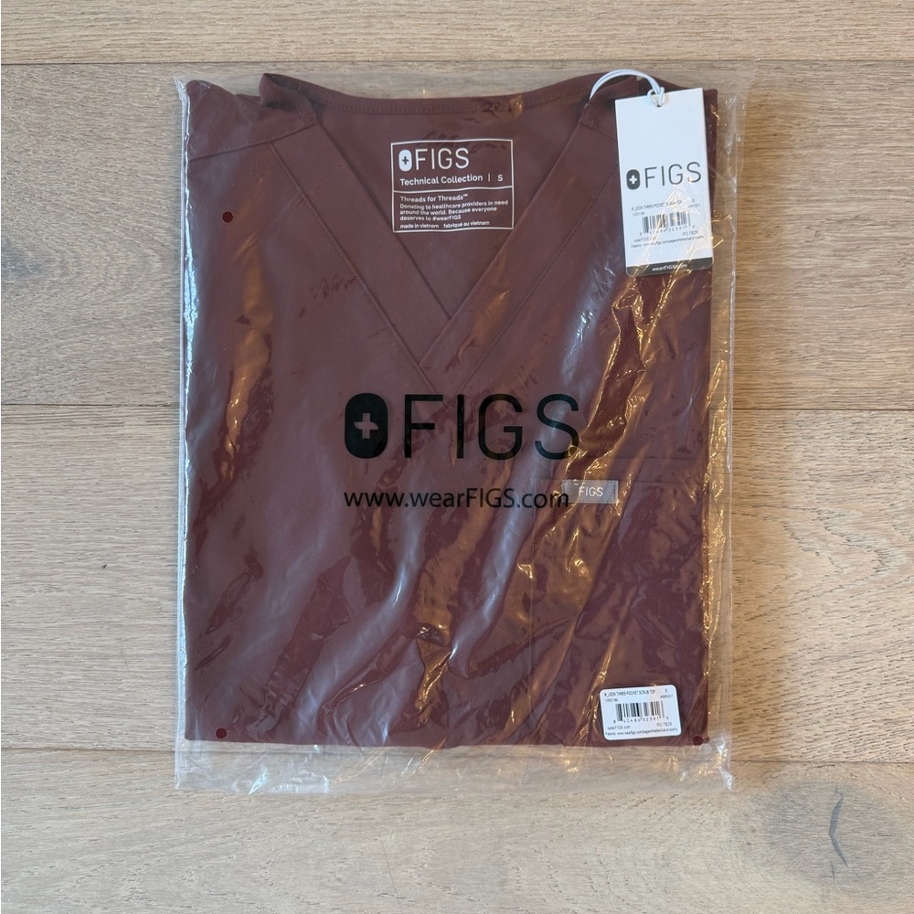 Figs Leon scrub top - Walnut - Small